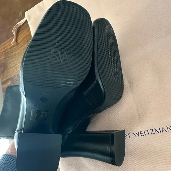Stuart Weitzman Black Heeled Boot Ladies size 8.5 NEW